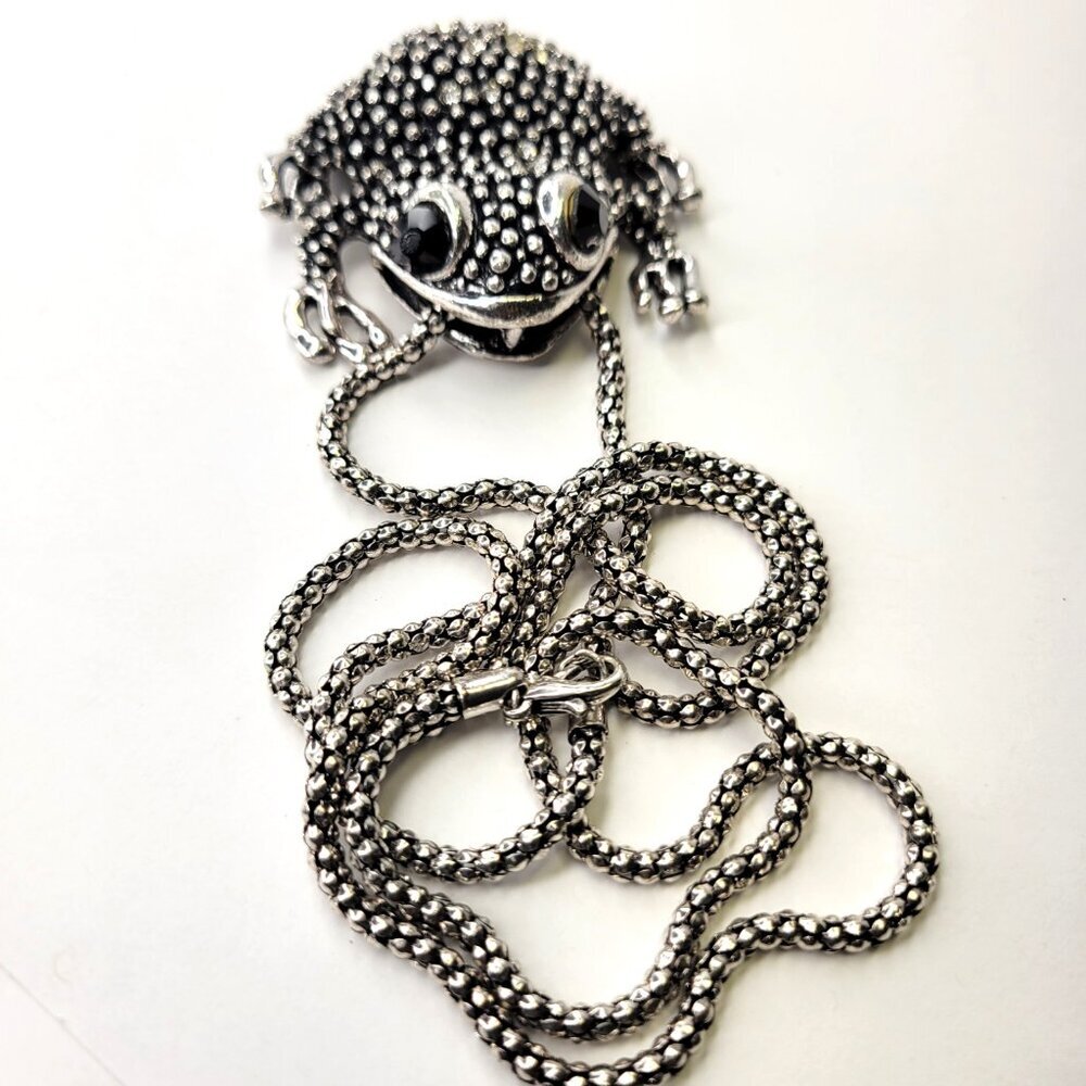 Statement Silver Frog Necklace